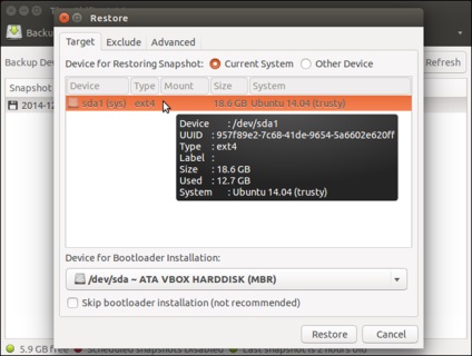 Visszagurítás ubuntu rendszer losst (Advanted zárhat) Visszagurítás ubuntu rendszer losst