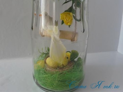 Easter készítmény „madár a jar,” én magam