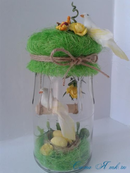 Easter készítmény „madár a jar,” Én magam (szizál elütő színű) Easter készítmény „madár a jar,” én magam