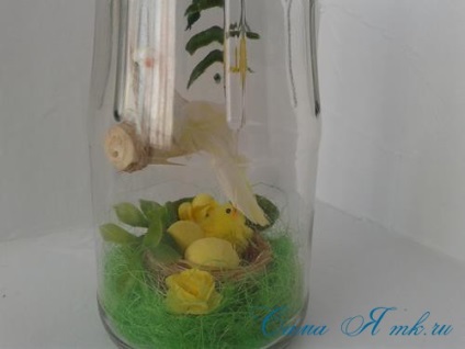 Easter készítmény „madár a jar,” én magam