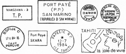 Postai bélyegek és kiírja naptár