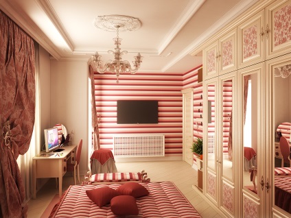 Csíkos tapéta a belső nappali, előszoba, hálószoba vagy óvoda, sikeres kombinációt és a design (nappali) Csíkos tapéta a belső nappali, előszoba, hálószoba vagy óvoda, és sikeres kombinációja tervezés