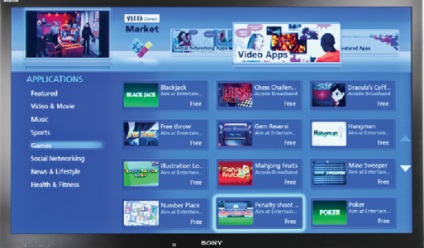 Kérelmek Soni Smart TV (ForkPlayer Sony intelligens) Alkalmazások Sony Smart TV
