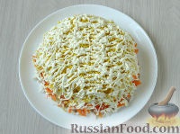 Recept saláta rakott alma és csirke (saláta sárgarépa) Puff recept saláta, alma és egy csirke
