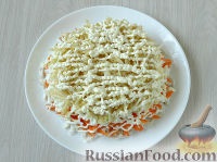 Recept saláta rakott alma és csirke (csirke saláta) Puff recept saláta, alma és egy csirke