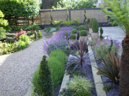 Garden modern stílusban - jellemzőit az anyagok, növények, dekoráció, világítás