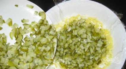 Saláta savanyúság, majonéz nélkül - lépésről lépésre recept fotók