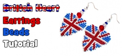 Szív fülbevaló a stílus a brit zászló