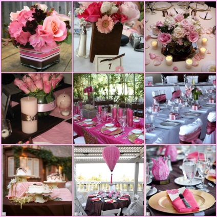 Csokoládé és rózsaszín esküvői gyengéden és kedvesen
