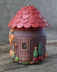 Fairy házak a konzervdobozok és műanyag agyag (agyag tégelyek polimer) Mesés házak dobozok és polimer agyag