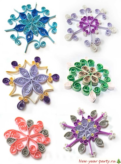 Hópelyhek Quilling technikával - élénk képet ötletek és programok! (Hópehely séma Quilling technika fotó bumagokruchenie) Hópelyhek Quilling technikával - élénk képet ötletek és programok!