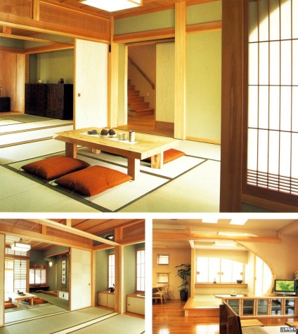 Modern belső tér a japán stílusú
