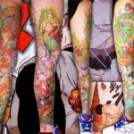 Tattoo a stílus anime - vázlatok és fényképek