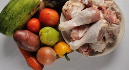 Khashlama csirke burgonyával - lépésről lépésre recept fotók