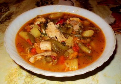 Khashlama csirkével - egy könnyű változata a finom ételek, a kaukázusi
