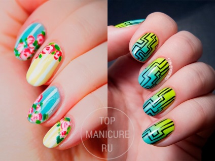 Sárga manikűr - 89 ragyogó ötletek (szalag design körmök) Sárga manikűr - 89 kiváló ötletek