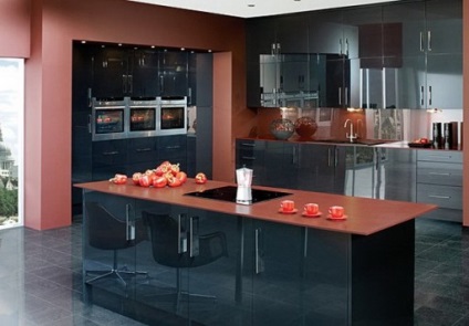 Fekete konyha 25 minták fotó belső fekete