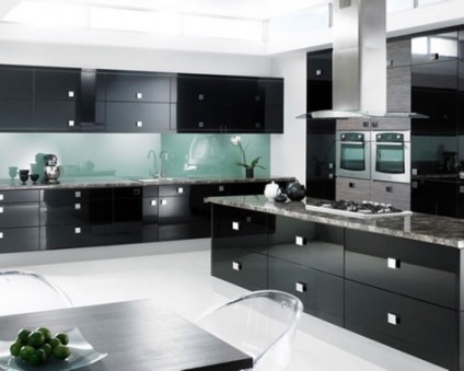 Fekete konyha 25 minták fotó belső fekete