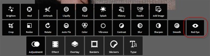 Photoshop Online, hogyan kell rögzíteni a vörös szem