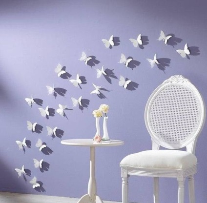 Hogyan kell használni a belső pillangók - pillangók festett a falra - design a lakás