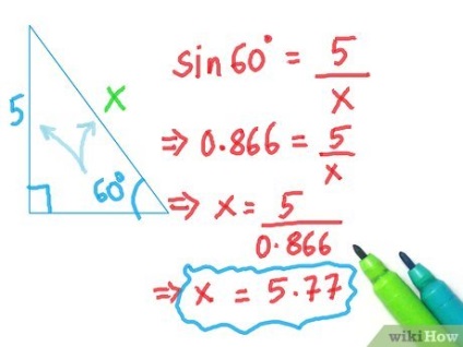 Hogyan kell használni a megfelelő szögben trigonometria