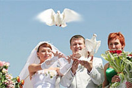 Mikor és miért, hogy kiadja a galambok egy esküvőn