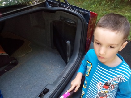 Vettem zár a csomagtartóban, eltávolították a sapkát a kerekeket (a törzs) Vettem zár a csomagtartóban, eltávolították a sapkát a kerekek