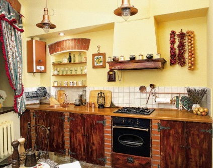 Konyhák magyar stílusú fotó bútor, modern és vintage design egy konyha a régi orosz