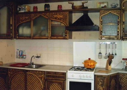 Konyhák magyar stílusú fotó bútor, modern és vintage design egy konyha a régi orosz