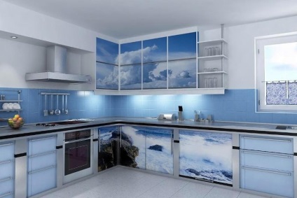 Kitchen egy tengeri stílusban (42 fotó) aqua, különösen belsőépítészeti saját kezűleg