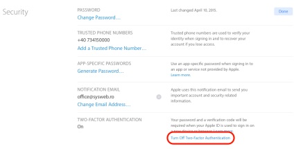 Kikapcsolja az azonosító alma kéttényezős hitelesítés - lopakodó beállítások