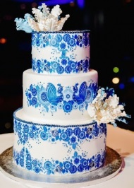 Blue esküvői torta fotó