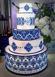 Blue esküvői torta fotó