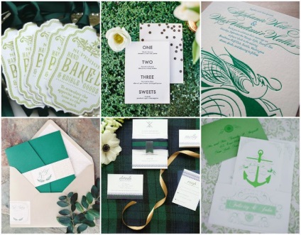 Esküvő smaragdzöld tervezési ötletek, ruhák ifjú és a vendégek, fotó és videó