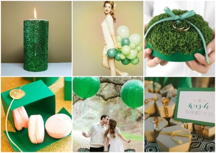 Esküvő smaragdzöld tervezési ötletek, ruhák ifjú és a vendégek, fotó és videó