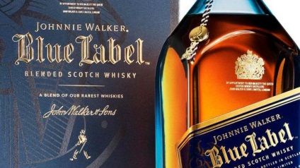 Whiskey Blue label történelem folyamán, az ár