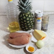 Sült ananász töltött csirke és sajt - lépésről lépésre recept fotókkal