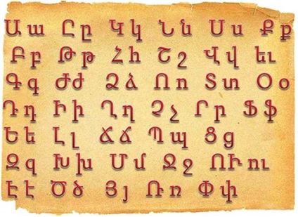 Örmény nyelven - a történelem, az ábécé (az örmény ábécé) Örmény nyelven - a történelem, az ábécé