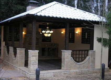 Pavilon, kő grill, grill és hogyan lehet őket a saját kezét (kő kilátó) Pavilon, kő grill, grill és hogyan lehet őket a saját kezét