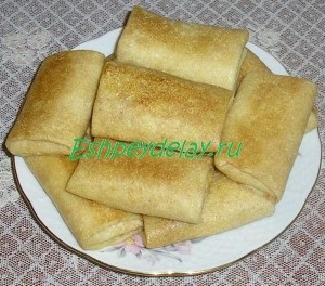 Palacsinta túrós - egy recept fotó (töltött palacsinta túrós) Palacsinta túrós - a recept egy fotó