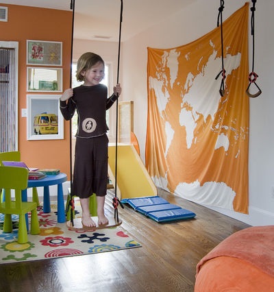Függőágy és hinta a lakásban, mint a gyermek hinták lógnak a belső a lakás, ötletek