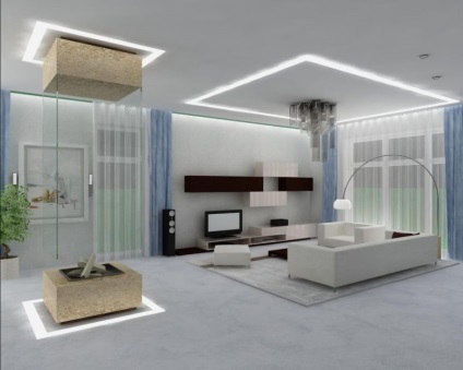 Élet a stílus high-tech - érmén 75 szépen berendezett nappali képet (stílus) Élet a stílus high-tech - érmén 75 szépen berendezett nappali képet
