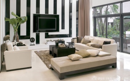 Élet a stílus high-tech - érmén 75 szépen berendezett nappali képet