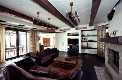A belső tér a stílus faház - alpesi romantika a ház és lakás