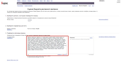 Hogyan kell összeállítani egy beágyazott kulcsszavak vágott a Yandex Direct!