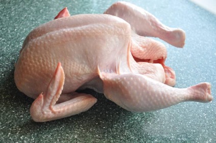 Csirke bőrét, töltött darált csirke - lépésről lépésre recept fotók