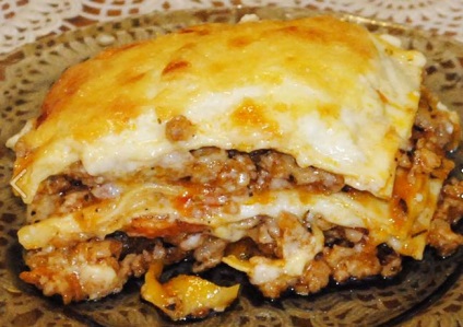 Lasagna hússal - a mester osztály recept egy fotó