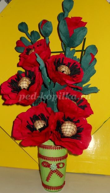 Maki krepp papír kezeddel (krepp) Maki krepp papír saját kezűleg