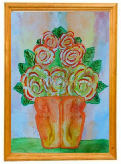Monotype gyermek váza virág (Master) Monotype gyermek váza virággal