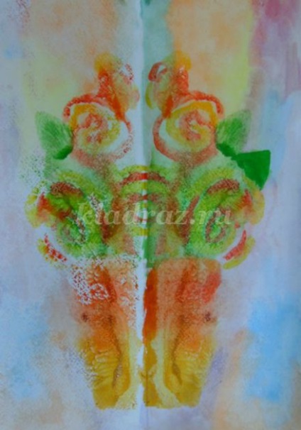 Monotype gyermek váza virág (nem hagyományos) Monotype gyermek váza virággal